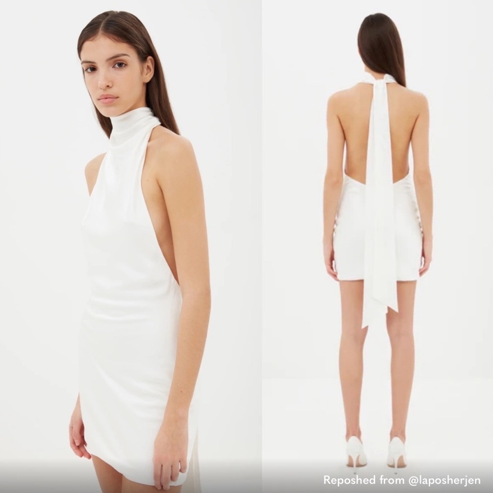 REVOLVE Silk Mini Dress in White AEXAE size small